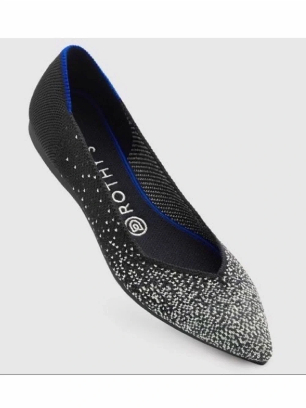 Rothy's Limited Edition The Point Toe Slate Metallic Flats Retired Size 8 NWOB